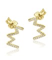 Sharp Wavy Line With CZ Stone Silver Ear Stud STS-5496